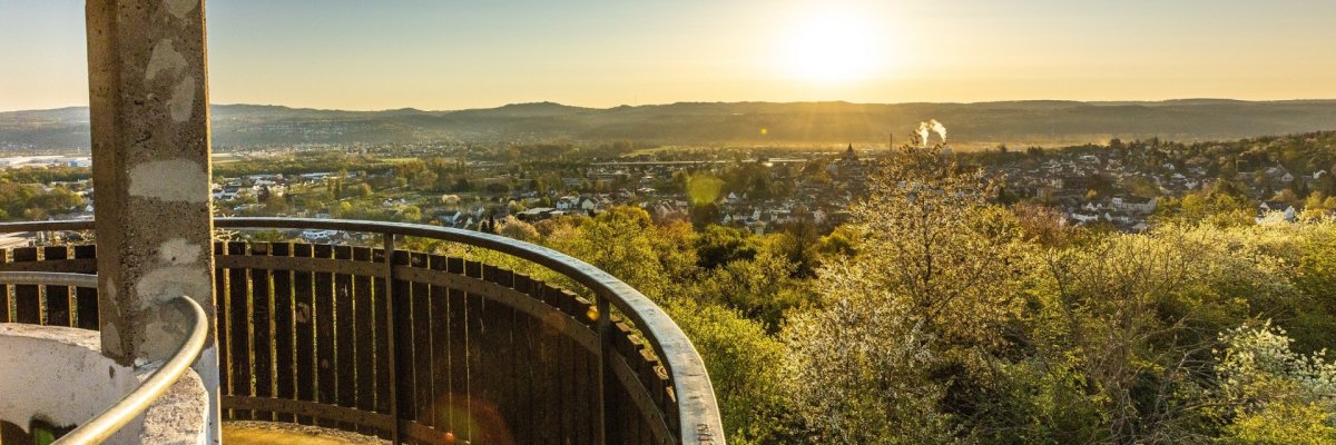 Aussicht vom Feltenturm bei Sonnenuntergang Dieses Foto zeigt die Aussicht vom Feltenturm bei Sonnenuntergang