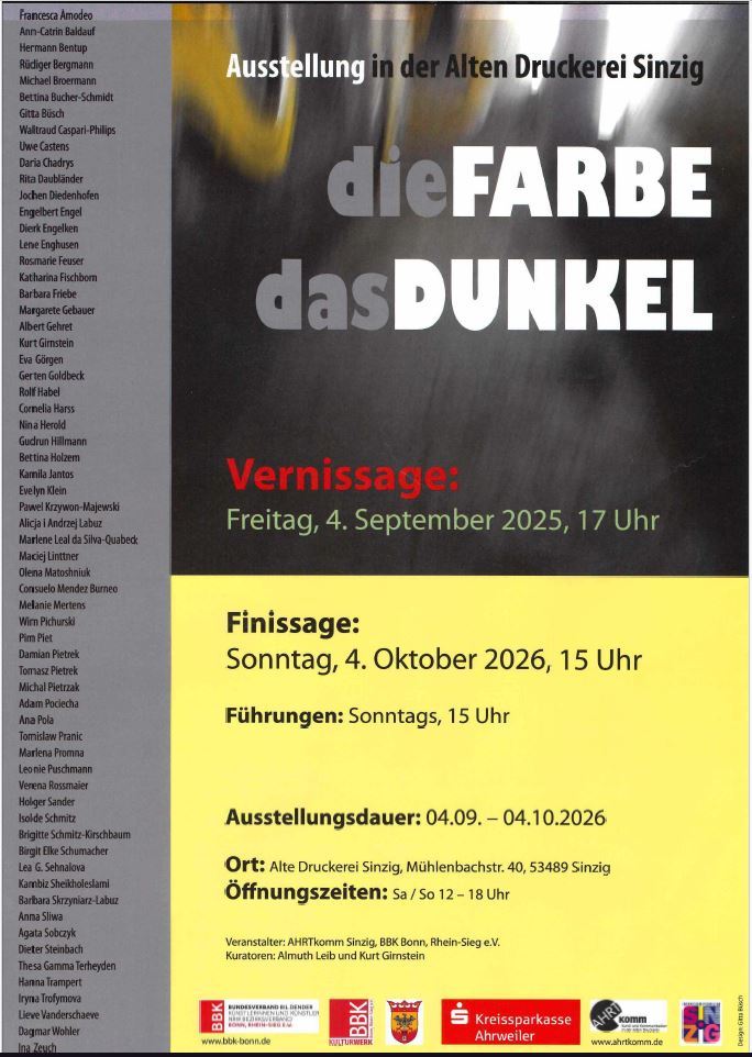 die Farbe das Dunkel Ausstellung in der alten Druckerei